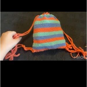 Crocheted Drawstring Backpack